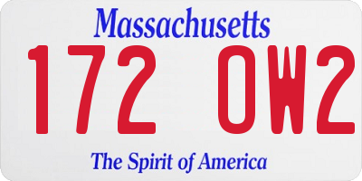 MA license plate 172OW2