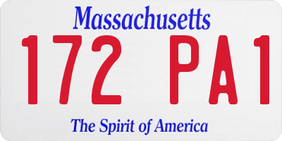 MA license plate 172PA1