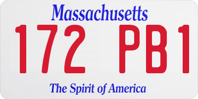 MA license plate 172PB1