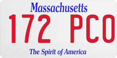 MA license plate 172PC0
