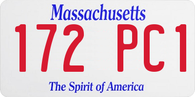 MA license plate 172PC1