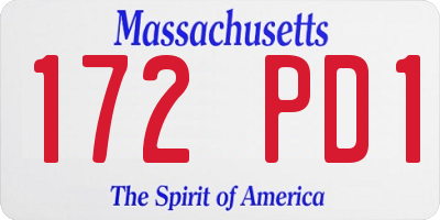 MA license plate 172PD1