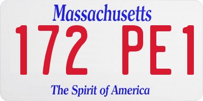 MA license plate 172PE1
