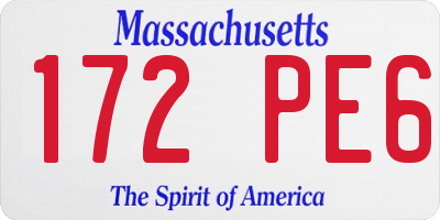 MA license plate 172PE6