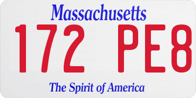 MA license plate 172PE8