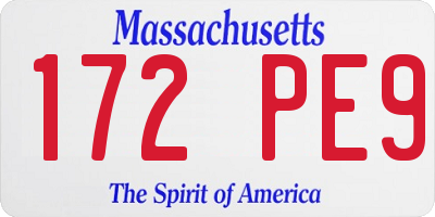 MA license plate 172PE9