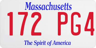 MA license plate 172PG4