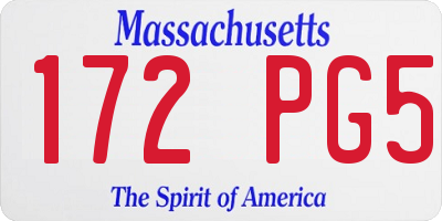 MA license plate 172PG5
