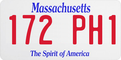 MA license plate 172PH1