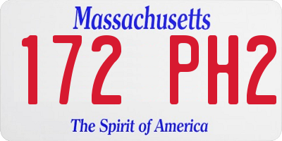 MA license plate 172PH2