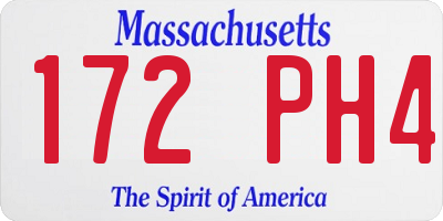 MA license plate 172PH4