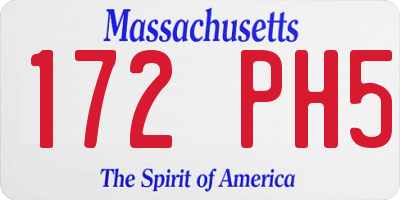 MA license plate 172PH5