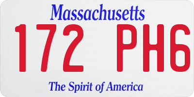 MA license plate 172PH6