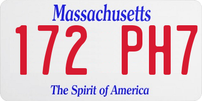 MA license plate 172PH7