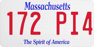 MA license plate 172PI4
