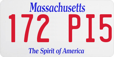 MA license plate 172PI5