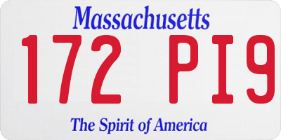 MA license plate 172PI9