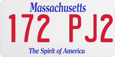 MA license plate 172PJ2