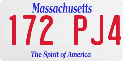 MA license plate 172PJ4