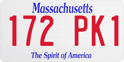 MA license plate 172PK1
