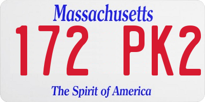 MA license plate 172PK2