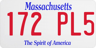 MA license plate 172PL5