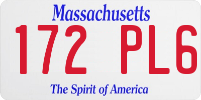 MA license plate 172PL6