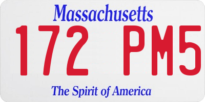 MA license plate 172PM5