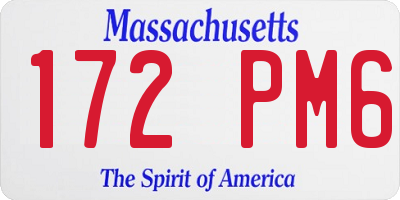 MA license plate 172PM6