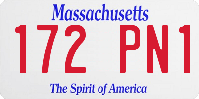 MA license plate 172PN1