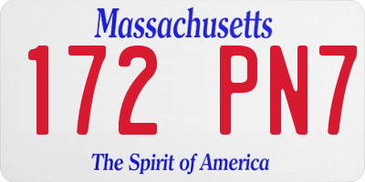 MA license plate 172PN7