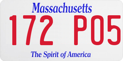 MA license plate 172PO5