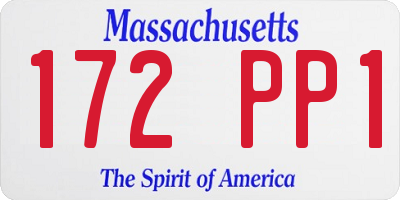 MA license plate 172PP1