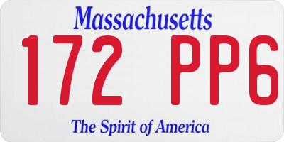 MA license plate 172PP6