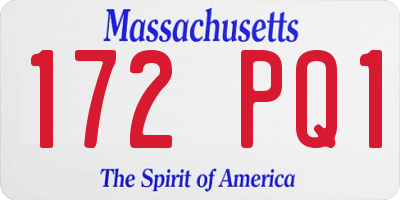 MA license plate 172PQ1