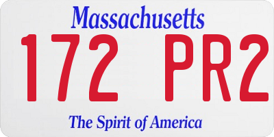 MA license plate 172PR2
