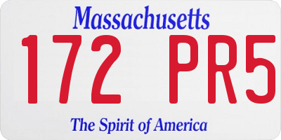 MA license plate 172PR5