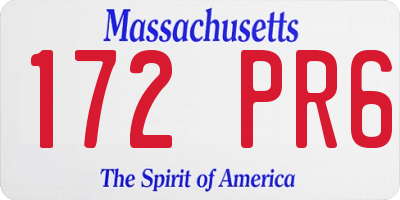 MA license plate 172PR6