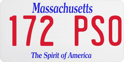 MA license plate 172PS0