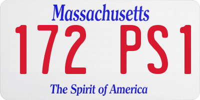 MA license plate 172PS1