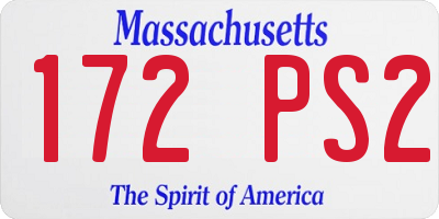 MA license plate 172PS2