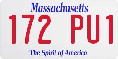 MA license plate 172PU1