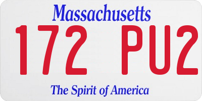 MA license plate 172PU2