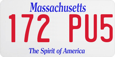 MA license plate 172PU5