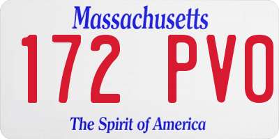 MA license plate 172PV0