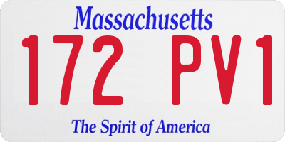 MA license plate 172PV1