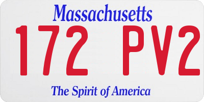 MA license plate 172PV2