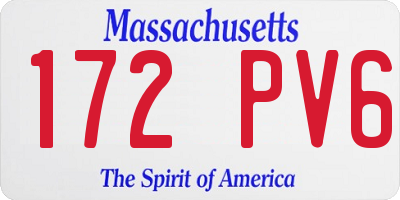MA license plate 172PV6