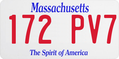 MA license plate 172PV7