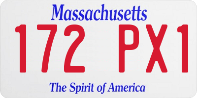 MA license plate 172PX1